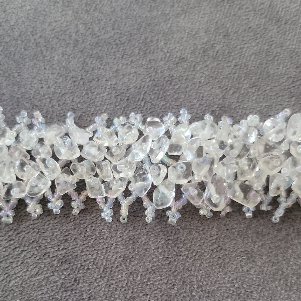 Clear Quartz Crystal Beaded Bracelet